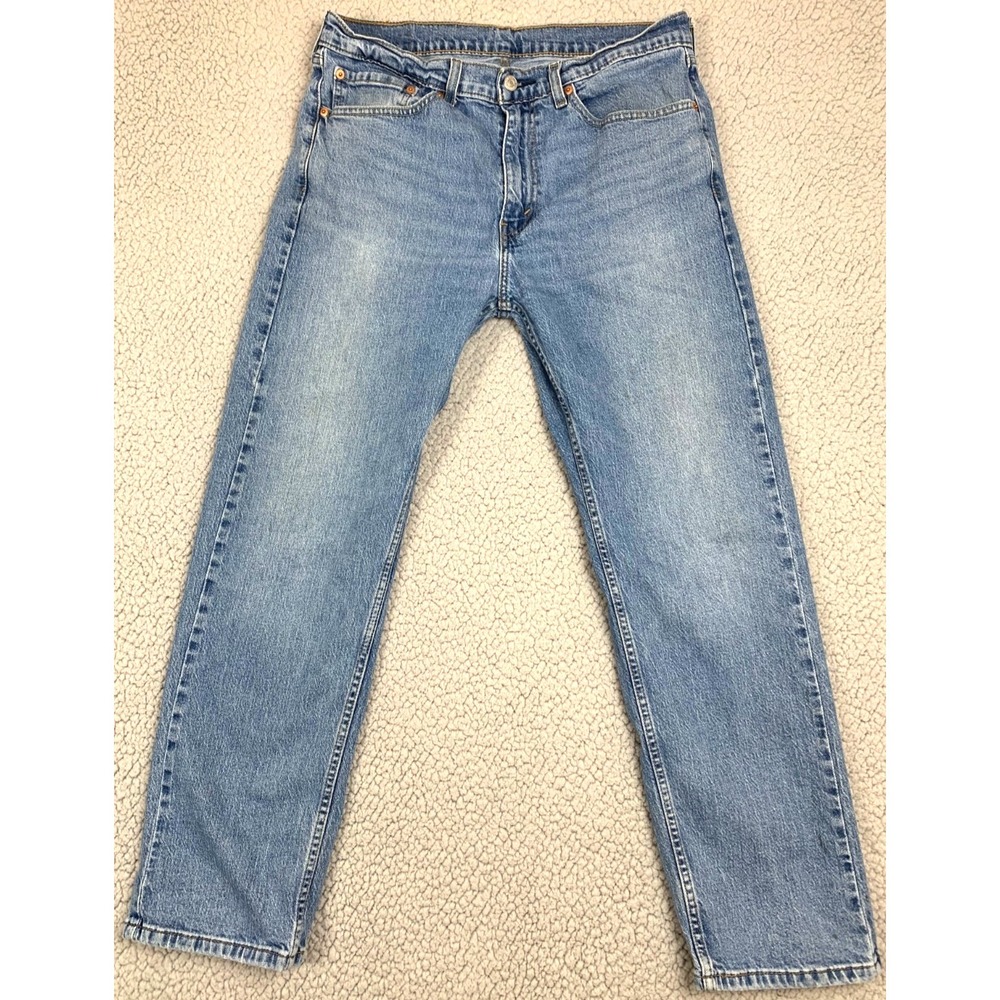 Levi's 505 Jeans Mens 34x30 Blue Straight Fit Mid Rise Stretch Denim‎